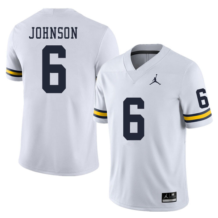 Men #6 Cornelius Johnson Michigan Wolverines College Football Jerseys Sale-White